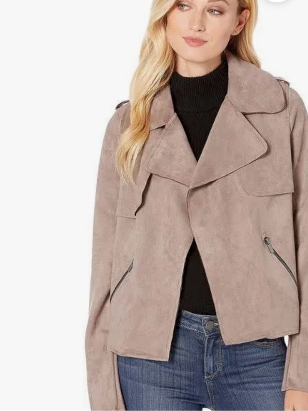 Kut from the Kloth Taupe Suede Moto Jacket